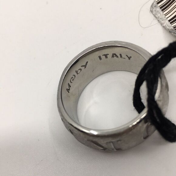 MOOBY AMORE silver tone textured chunky ring Sz 9 1/2 - Picture 5 of 16